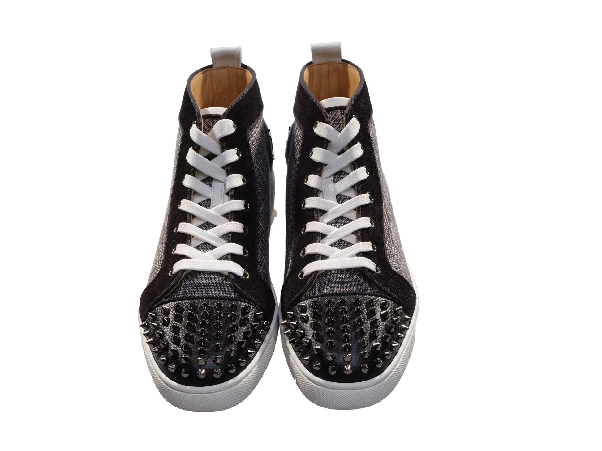 Lou Spikes Orlato Flat Contrast and Studded High Top Sneakers