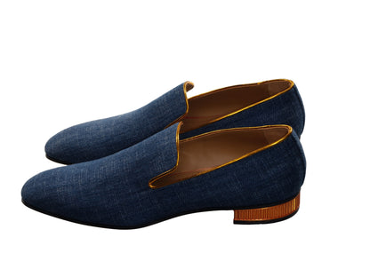 Colannaki Flat Denim with Brandy Trim Shoes