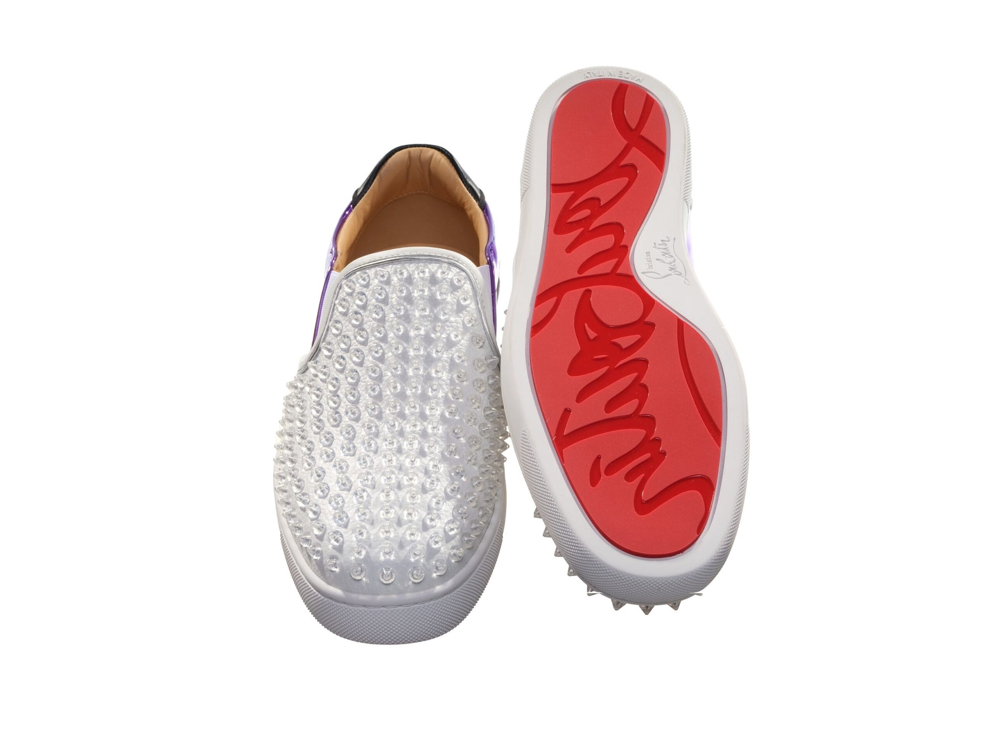 Sailor Boat Orlato Spikes Flat White Studded Slip On Shoes