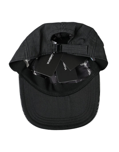 Black Cotton Embellished Baseball Hat Men