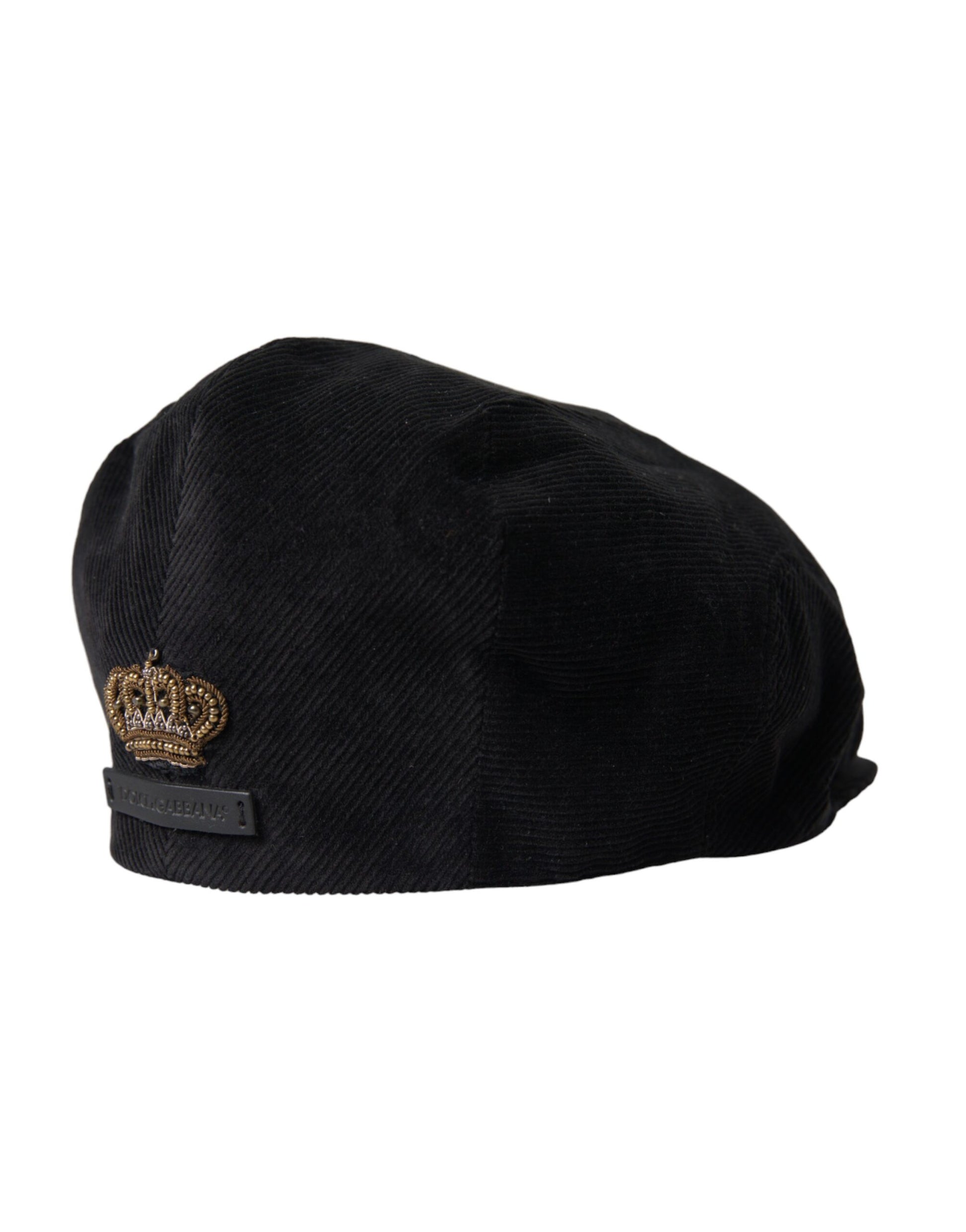 Black Corduroy Crown Newsboy Hat Men