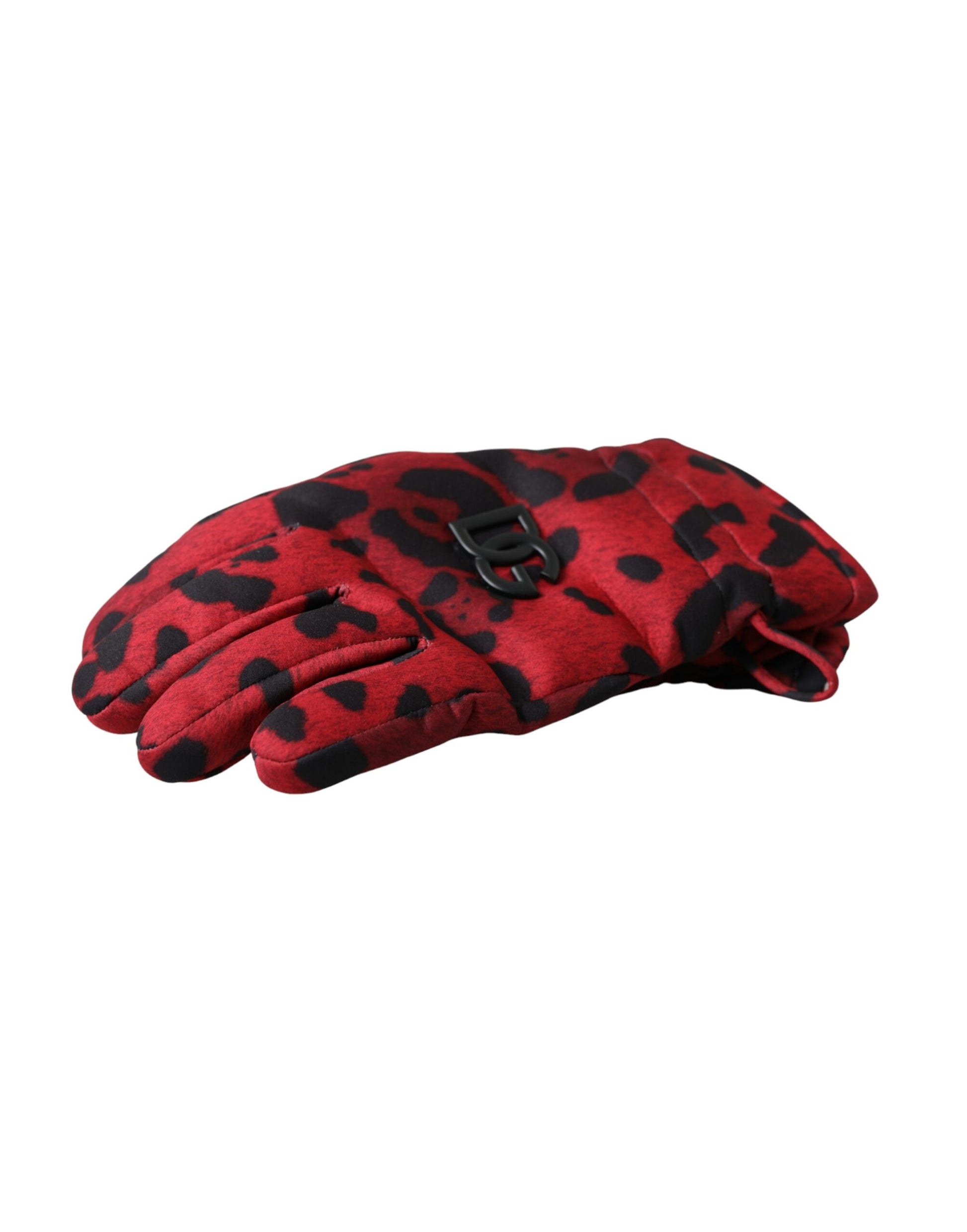 Red Leopard Logo Wrist Length Gloves