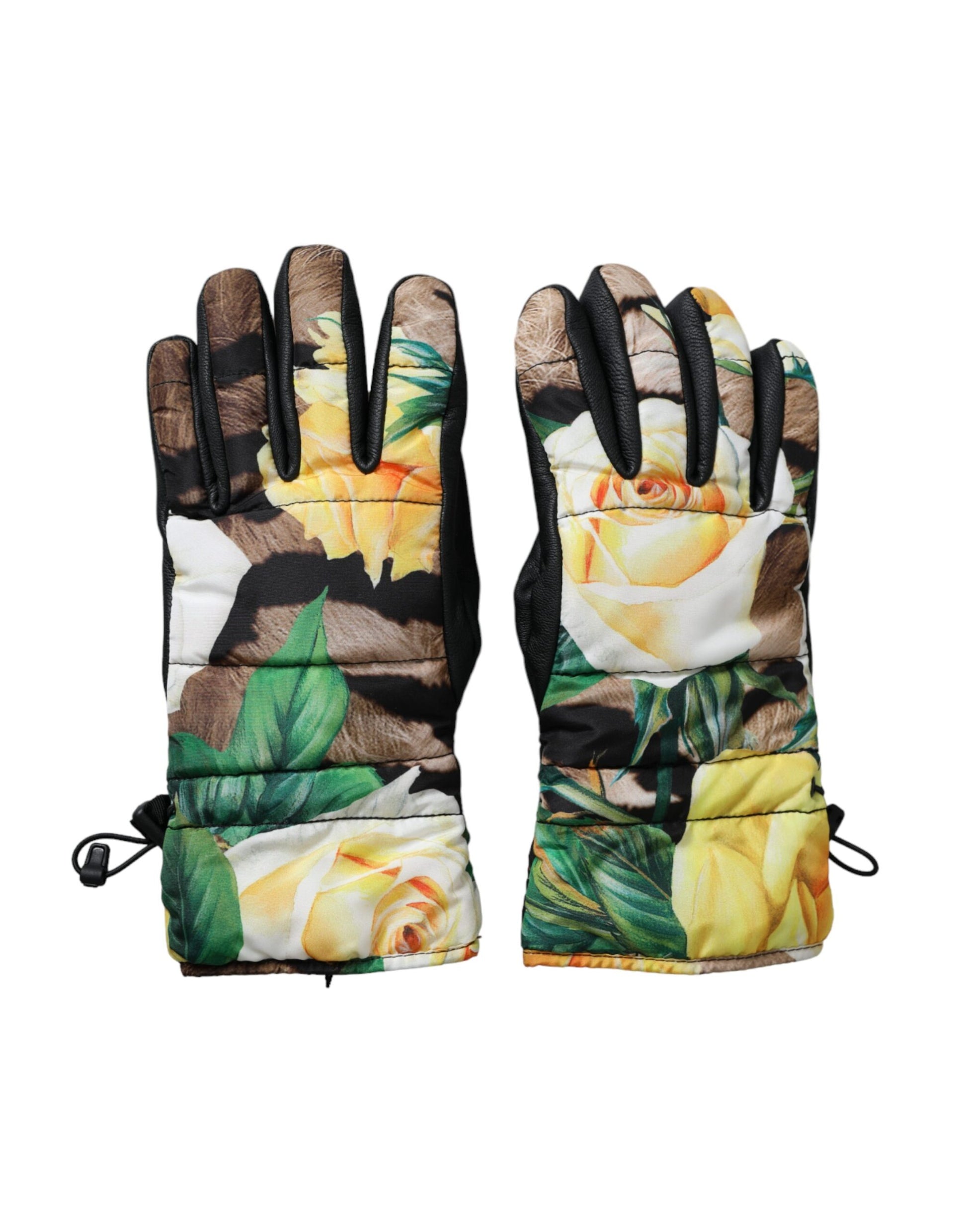 Multicolor Floral Wrist Length Gloves