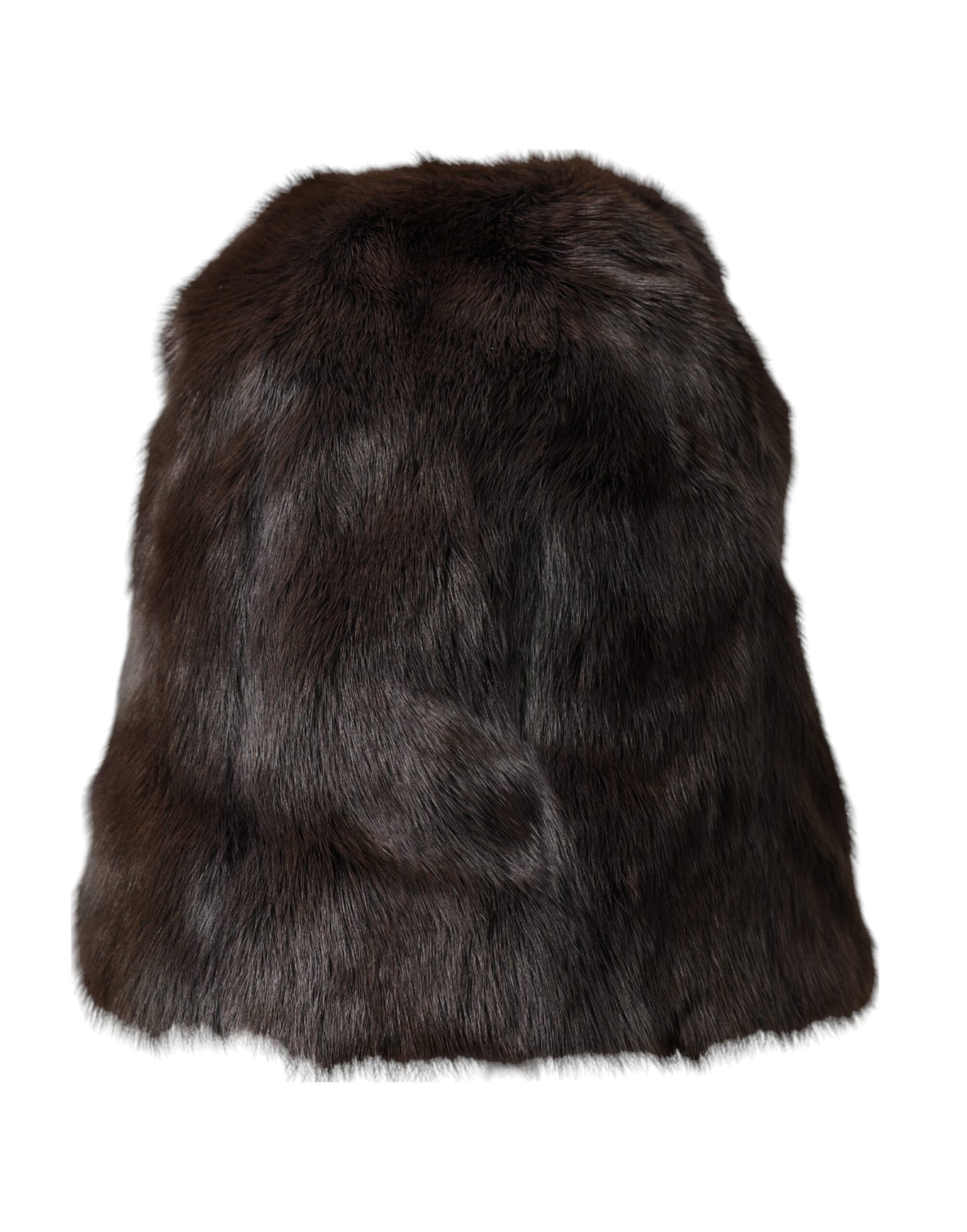 Brown Weasel Fur Womens Cashmere Hat Beanie