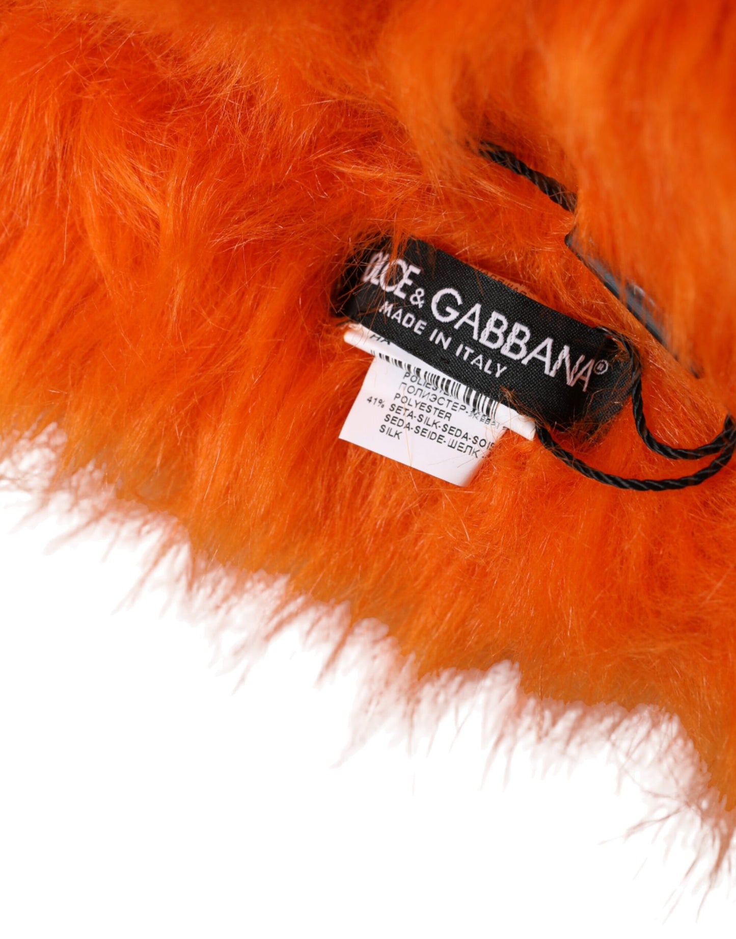 Orange Faux Fur Whole Head Wrap Hat