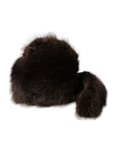 Women Brown Raccoon Fur Bucket Hat