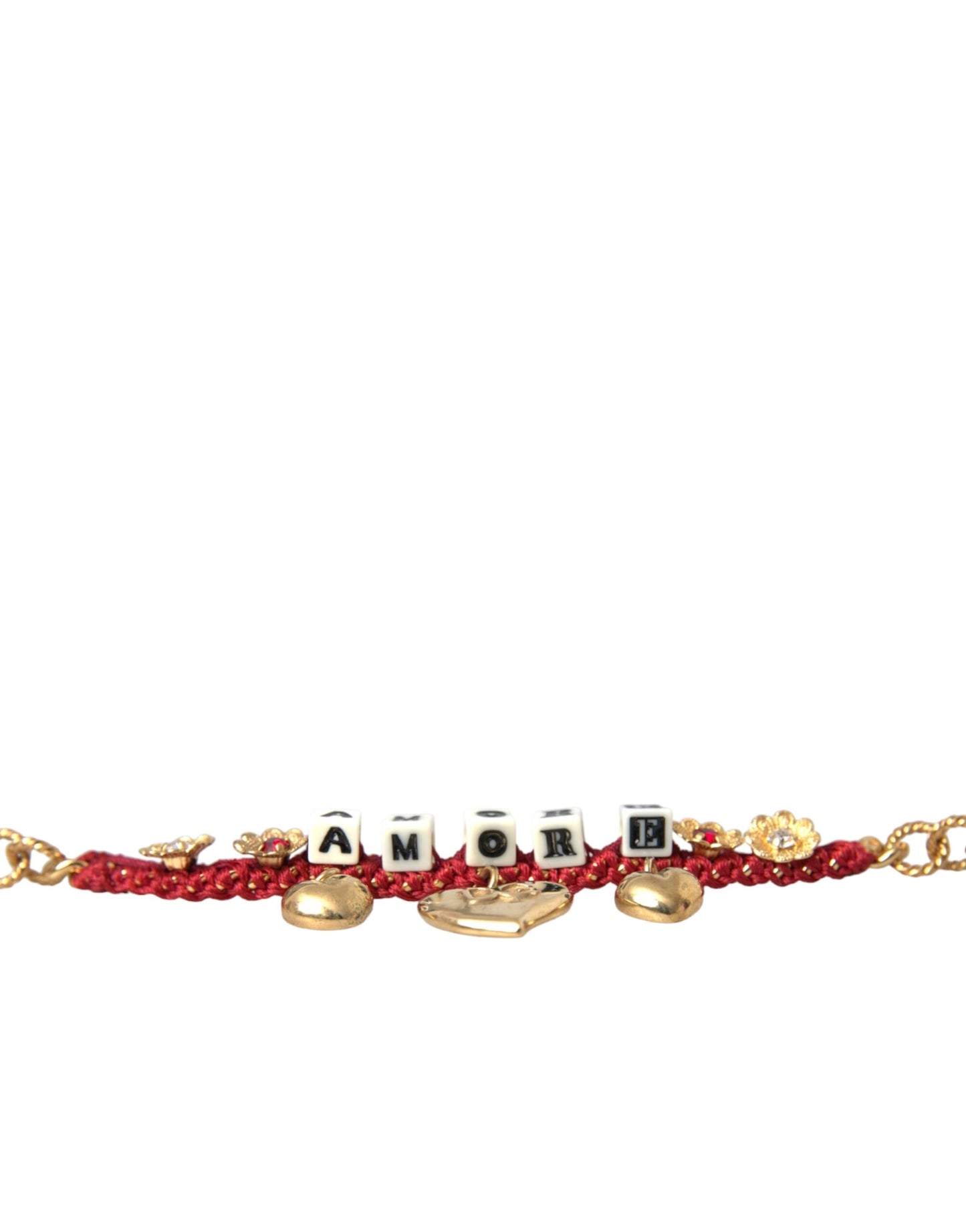 Gold Tone Brass Chain AMORE Fashion Bracelet