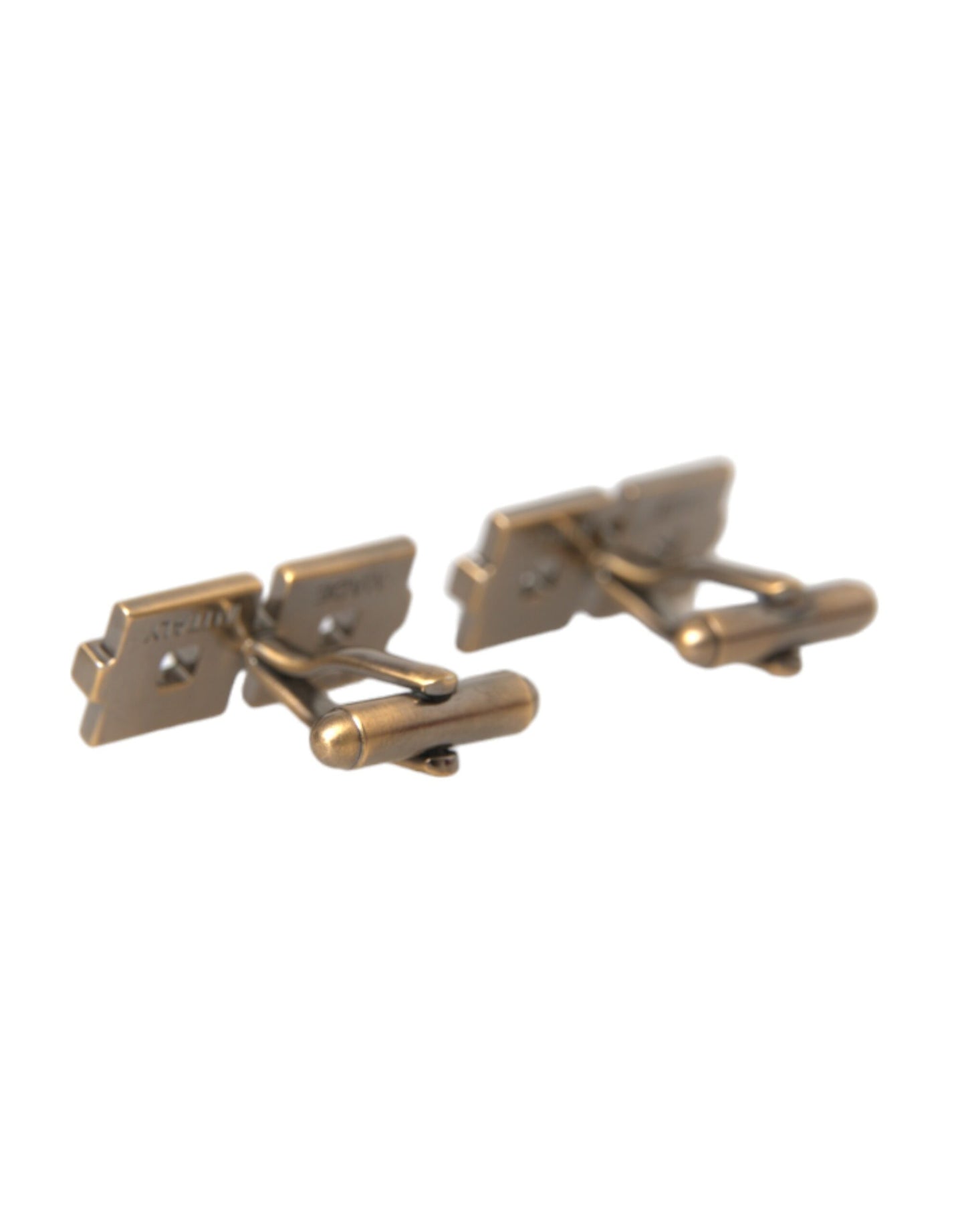 Gold Plated Brass Square Pin Men Cufflinks