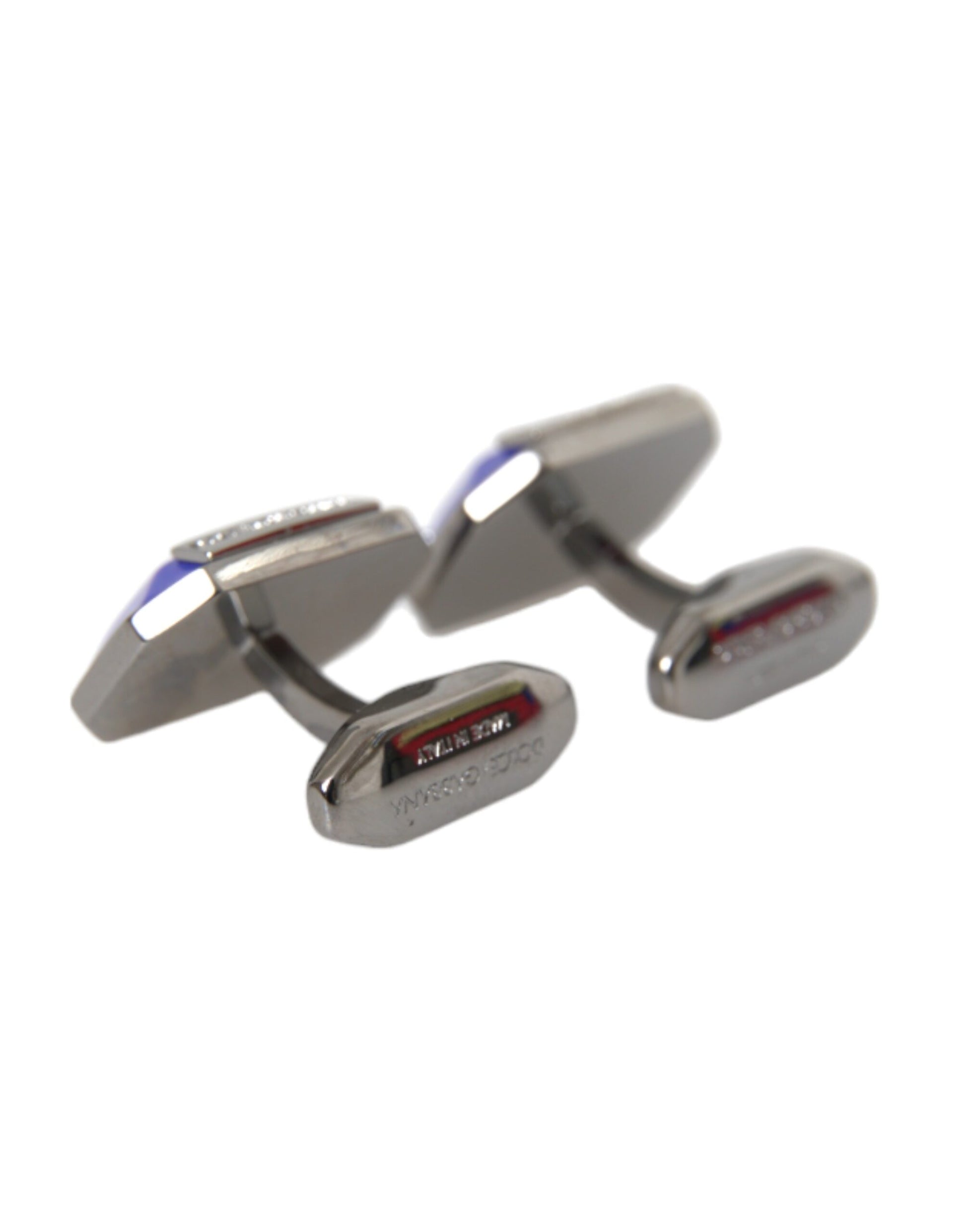 Silver Plated Brass Pin Crystal Cufflinks