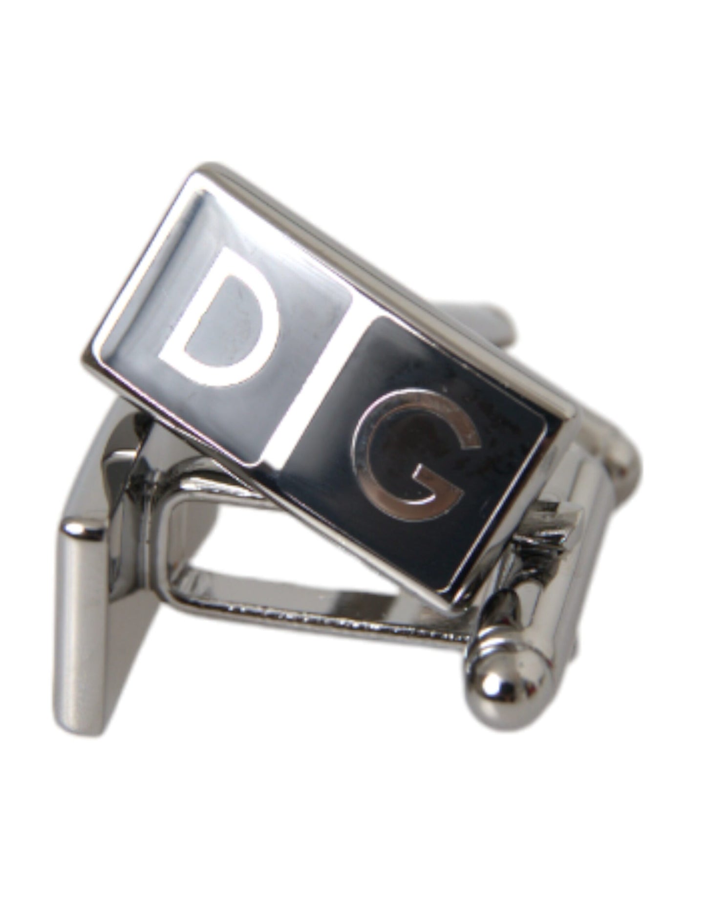 Silver Plated Metal Brass DG Logo Pin Cufflinks