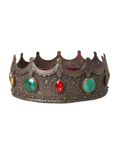 Bronze Brass Multicolor Crystal Crown Tiara Hat