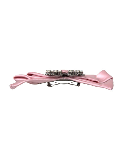 Pink Satin Crystal Jewelry Brooch Hair Pin