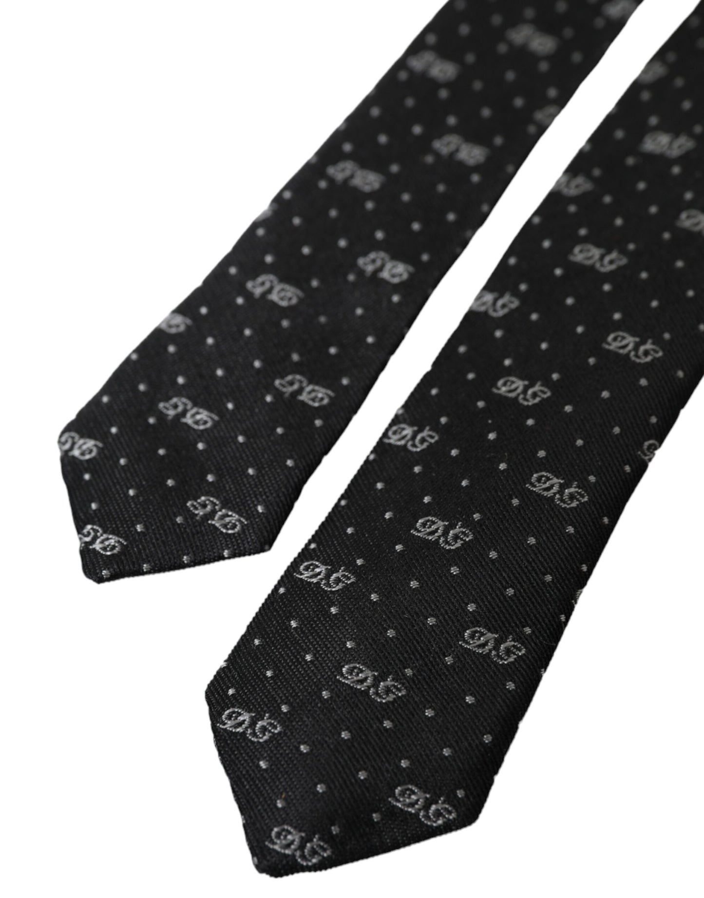 Black DG Logo 100% Silk Adjustable Tie