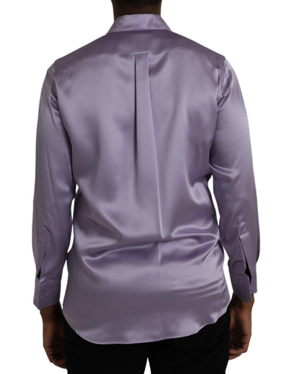 Purple Satin Silk Formal Dress MARTINI Shirt