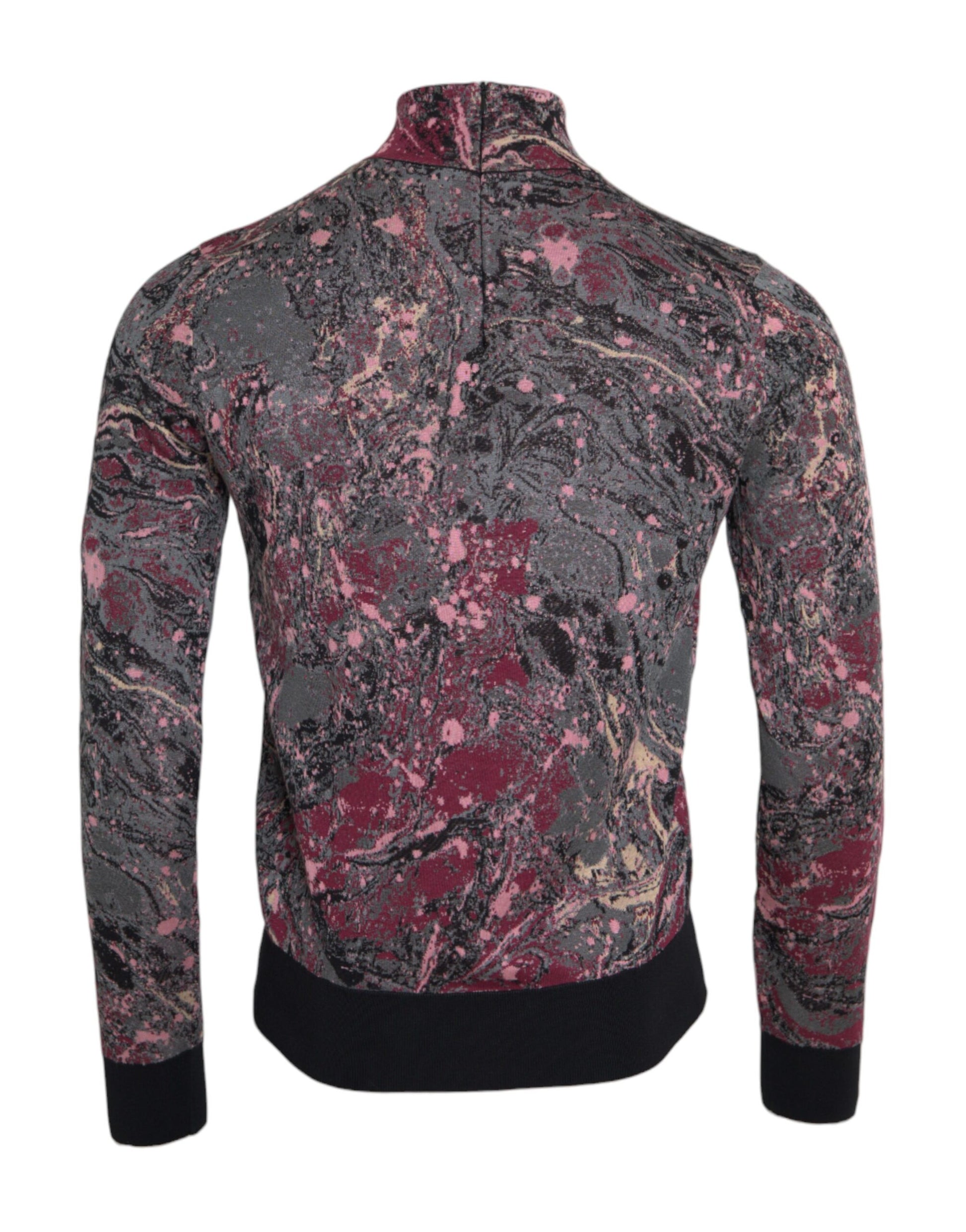 Multicolor Graphic Turtle Neck Men Sweater