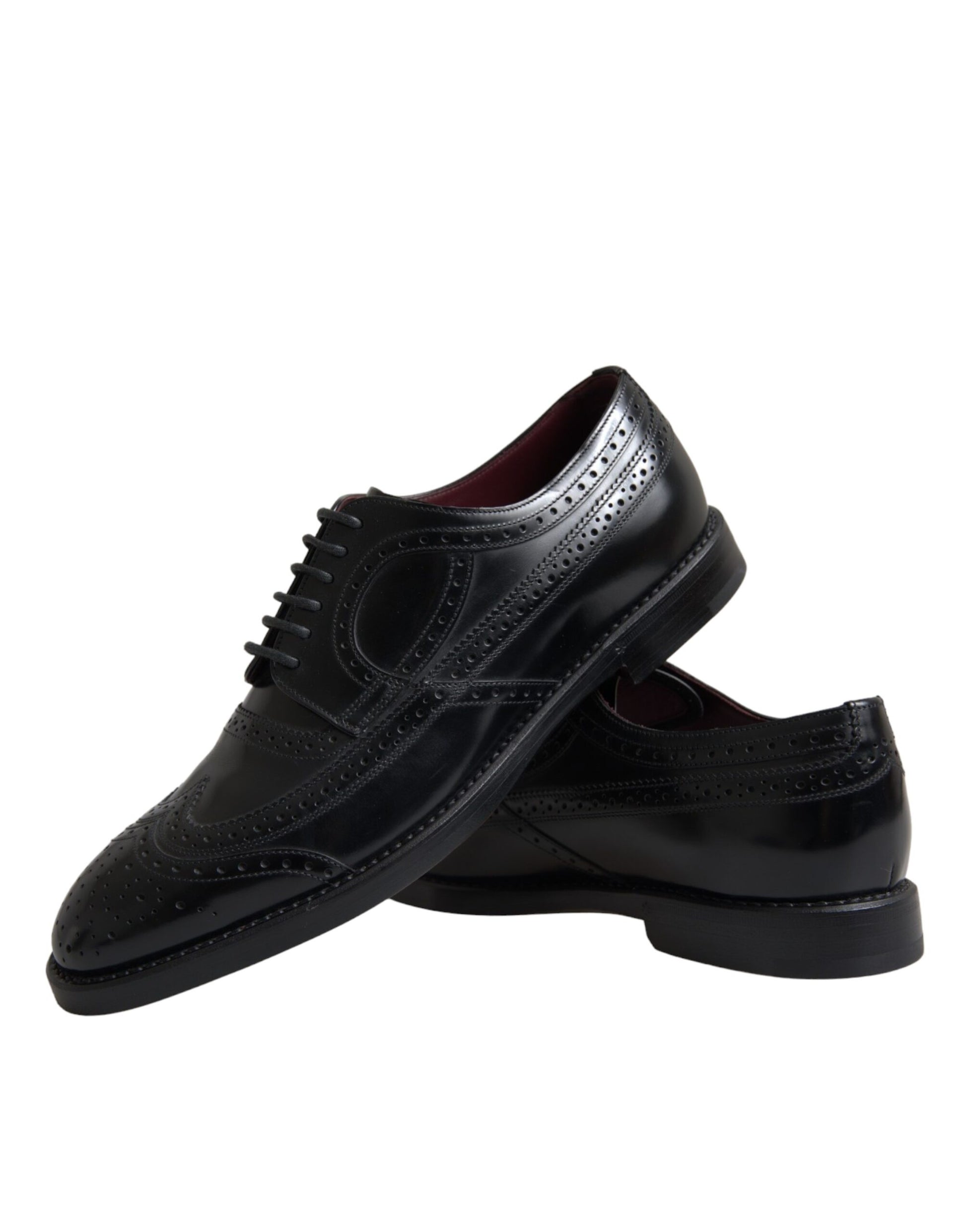 Black Leather Oxford Wingtip Formal Men Shoes