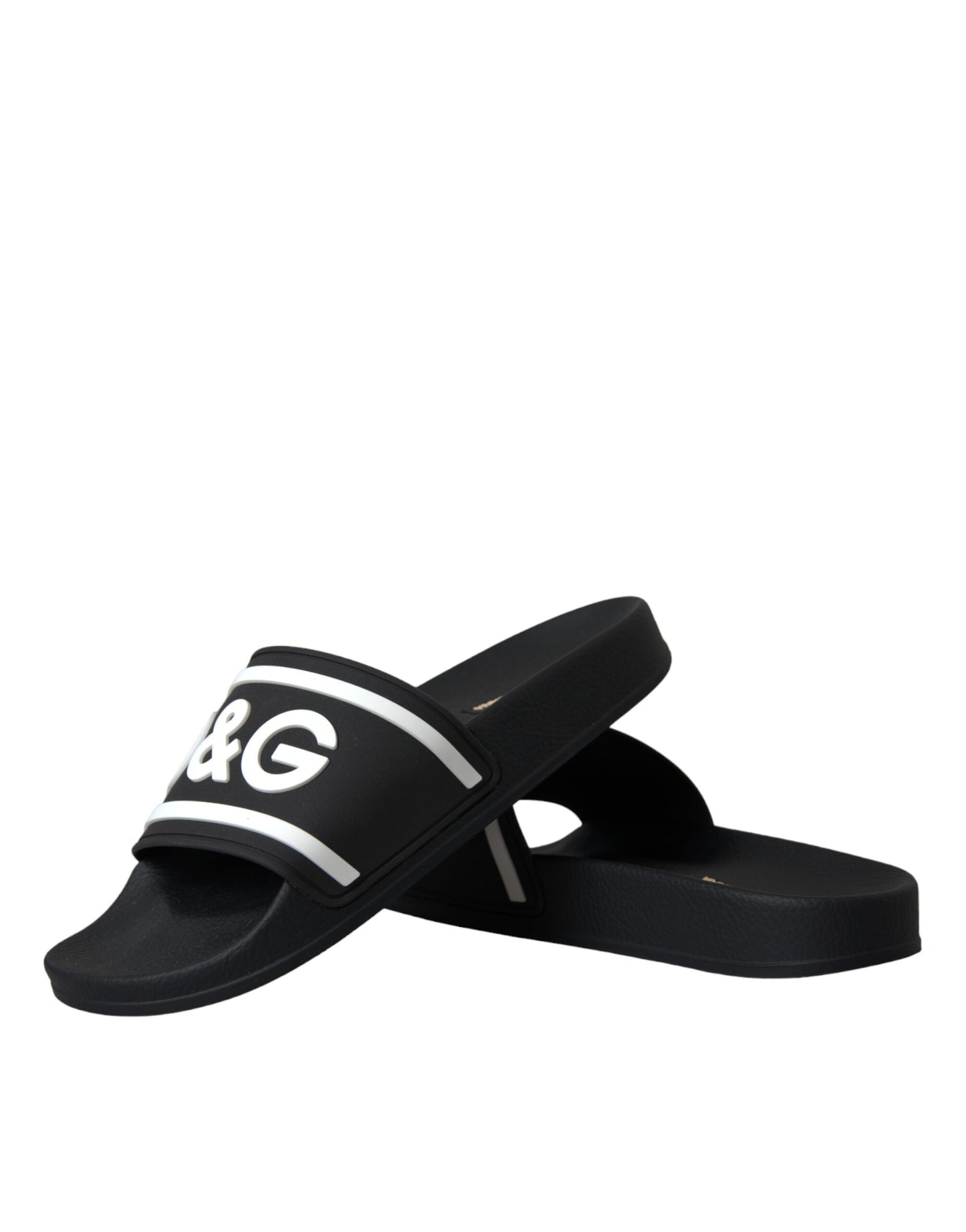 Black White Sandals Rubber Beachwear Shoes