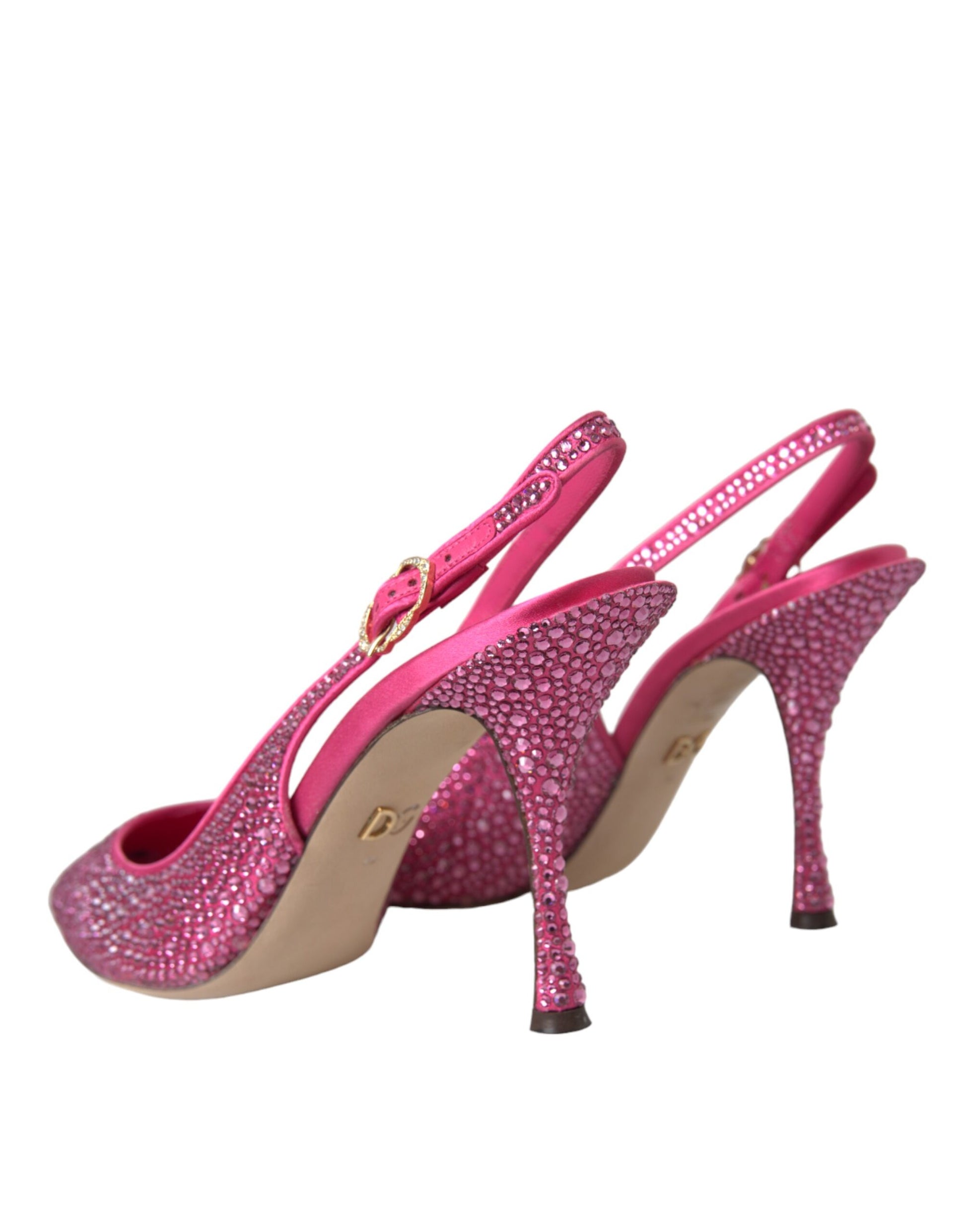 Pink Strass Crystal Heels Slingbacks Shoes