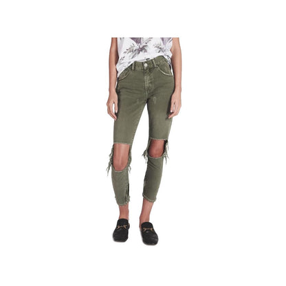 Green Cotton Jeans & Pant