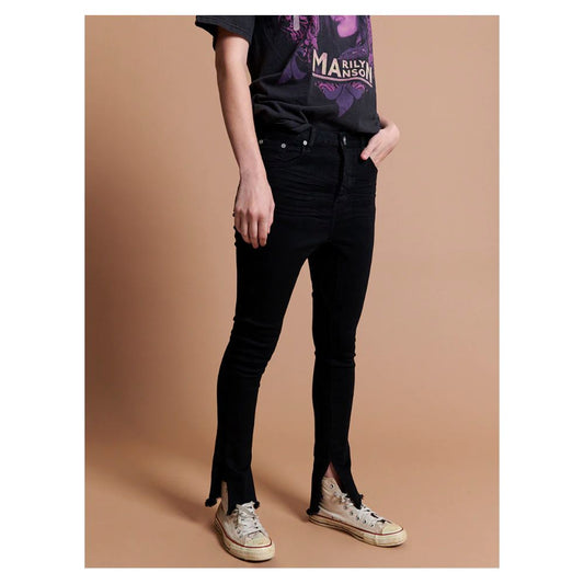 Black Cotton Jeans & Pant