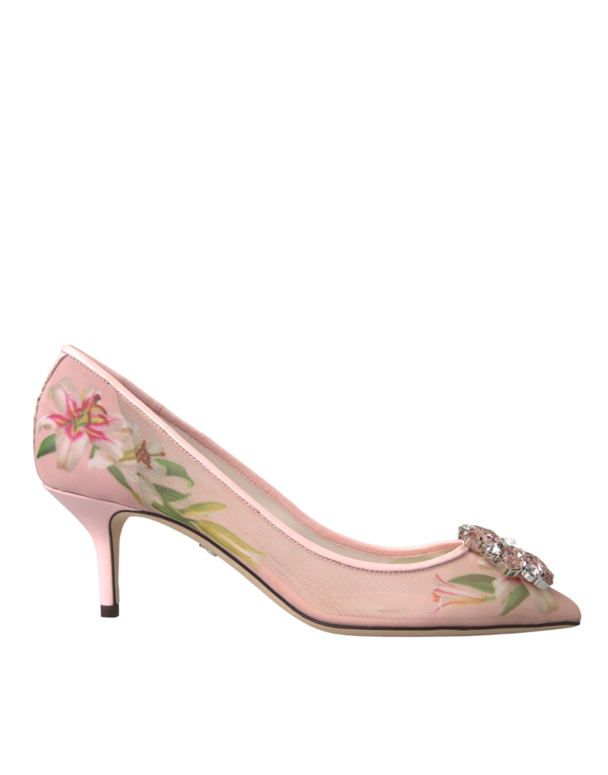 Pink Floral Crystal Bellucci Pumps Shoes