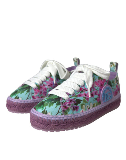 Multicolor Canvas Floral Espadrilles Sneakers Shoes