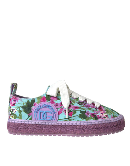 Multicolor Canvas Floral Espadrilles Sneakers Shoes