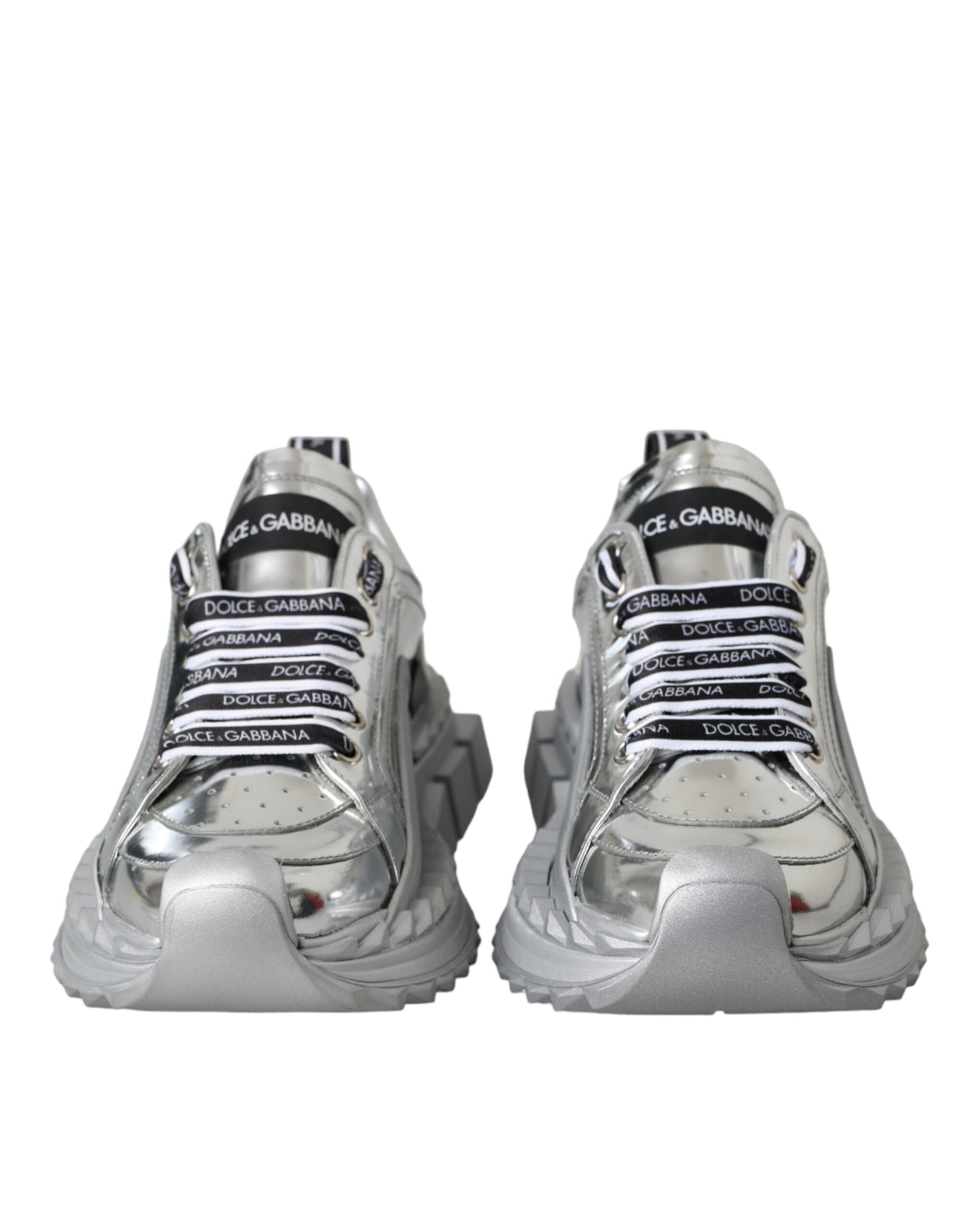 Silver Leather Super Queen Sneakers Shoes