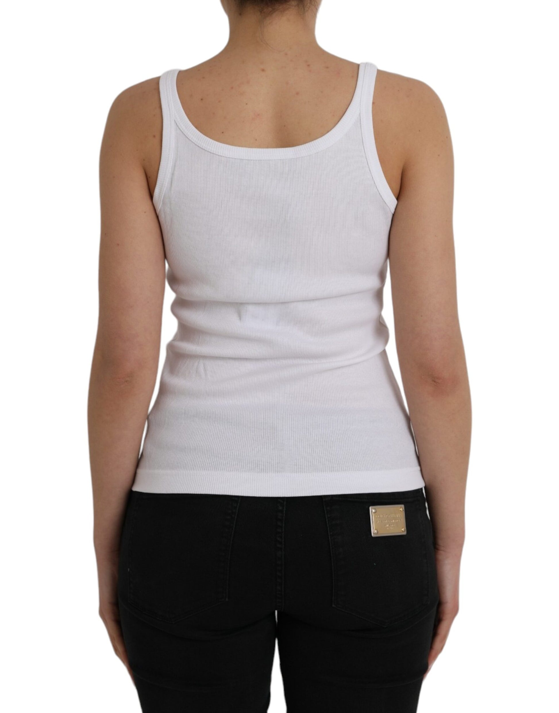 White St. Tropez Cotton Sleeveless Tank Top