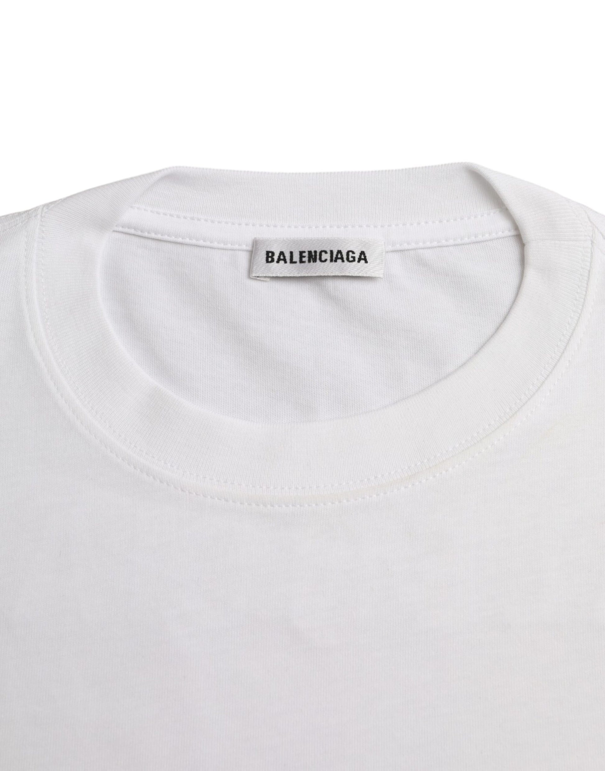 White Cotton Crew Neck Short Sleeves T-shirt