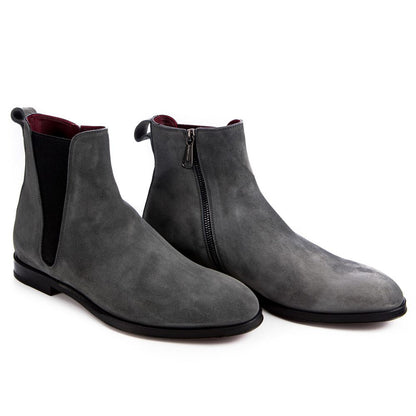 Gray Leather Di Calfskin Boot