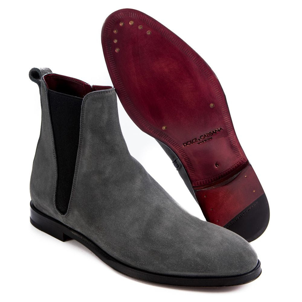 Gray Leather Di Calfskin Boot