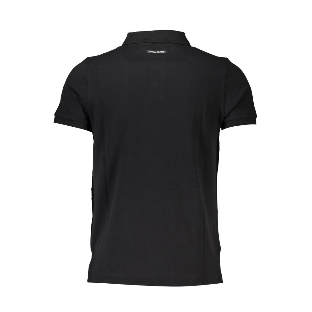 Zwart katoenen poloshirt