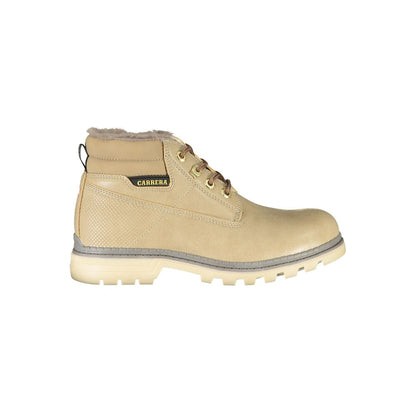 Botas con cordones beige con detalles en contraste