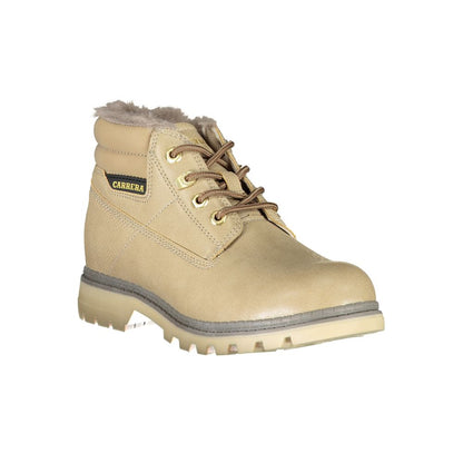 Botas con cordones beige con detalles en contraste