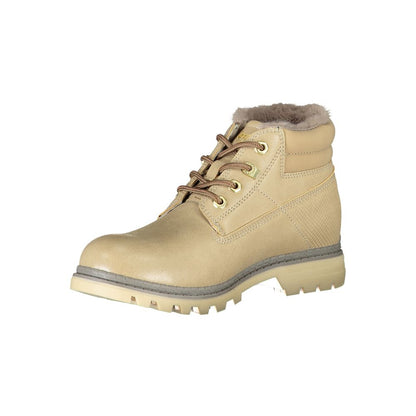 Botas con cordones beige con detalles en contraste