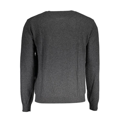 Elegant Gray Wool-Blend Sweater