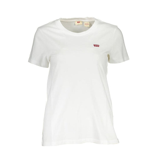 Chic White Cotton Logo Tee