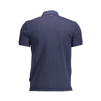 Sophisticated Blue Cotton Polo with Embroidery