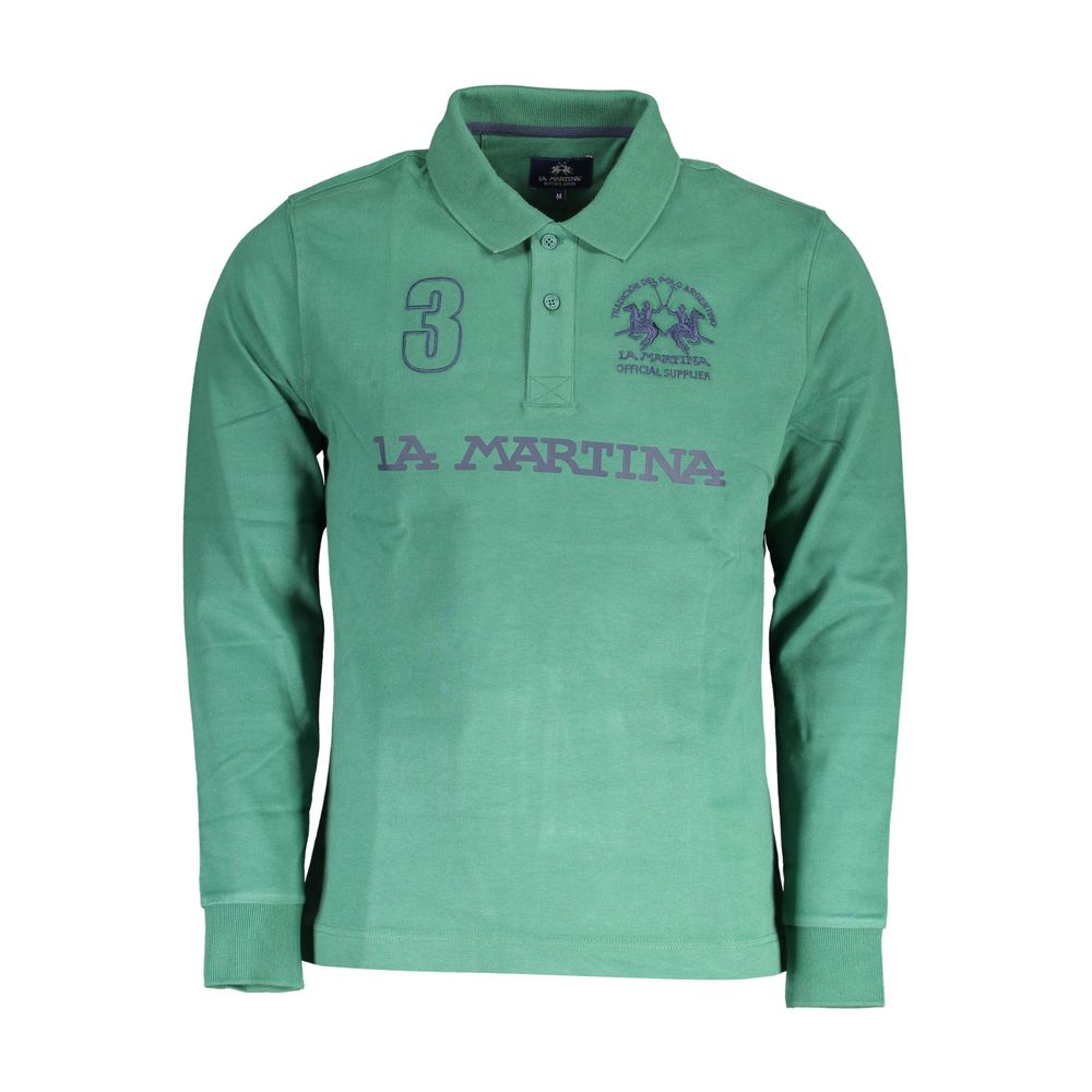 Elegant Long Sleeve Green Polo