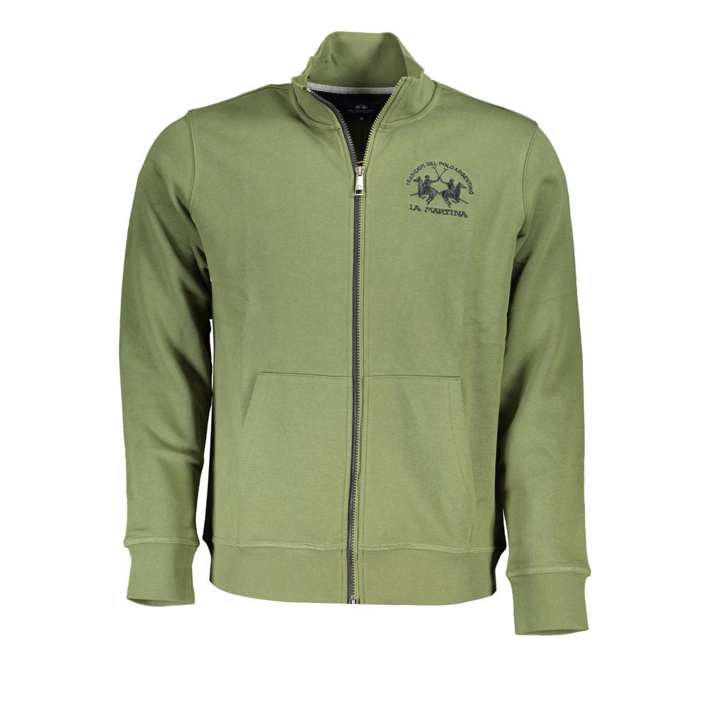 Classic Green Zippered Fleece Sweatshirt