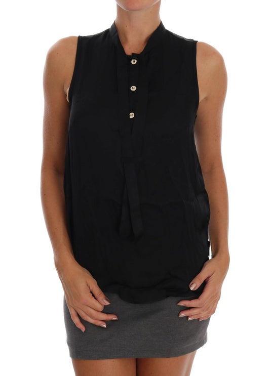 Blusa elegante sin mangas negra