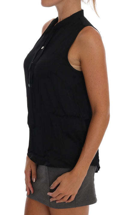 Blusa elegante sin mangas negra