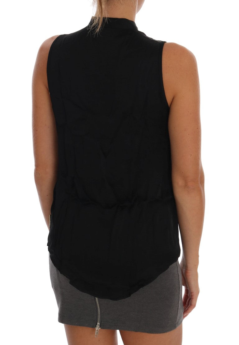 Blusa elegante sin mangas negra