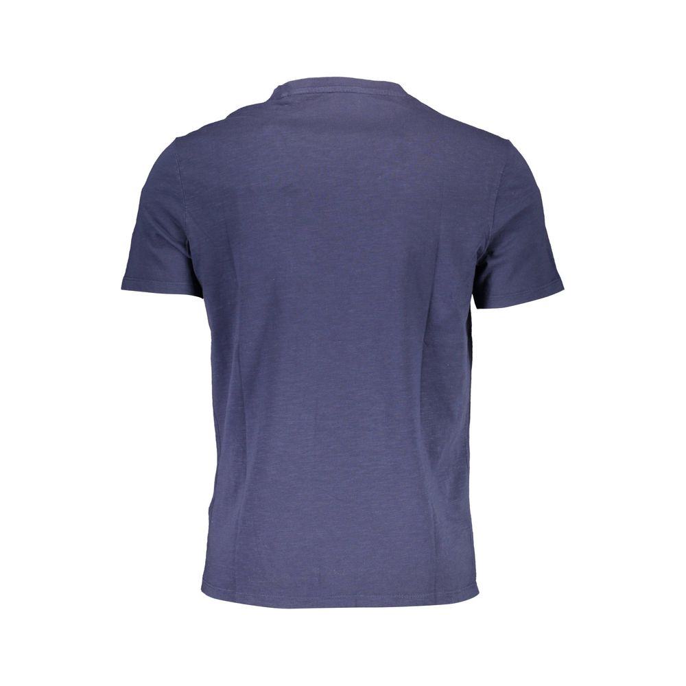 Chic Embroidered Pocket Tee in Sapphire Hue