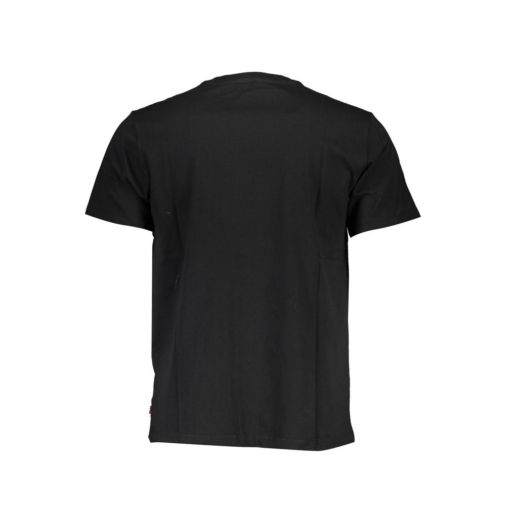 Sleek Black Cotton Crew Neck Tee