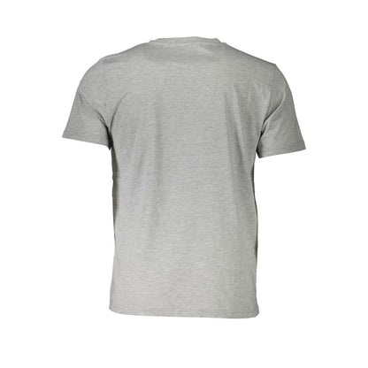 Sleek Gray Cotton T-Shirt with Iconic Print