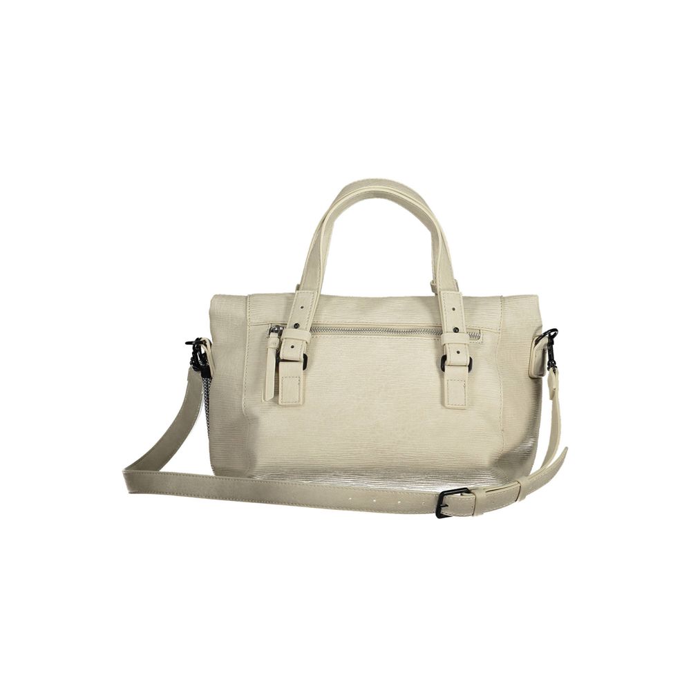 Chic White Contrasting Detail Handbag