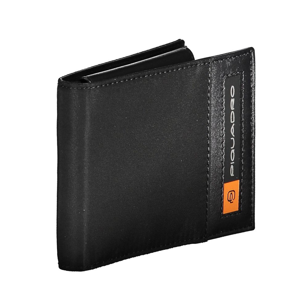 Eco-Chic Contrast Detailed Black Wallet