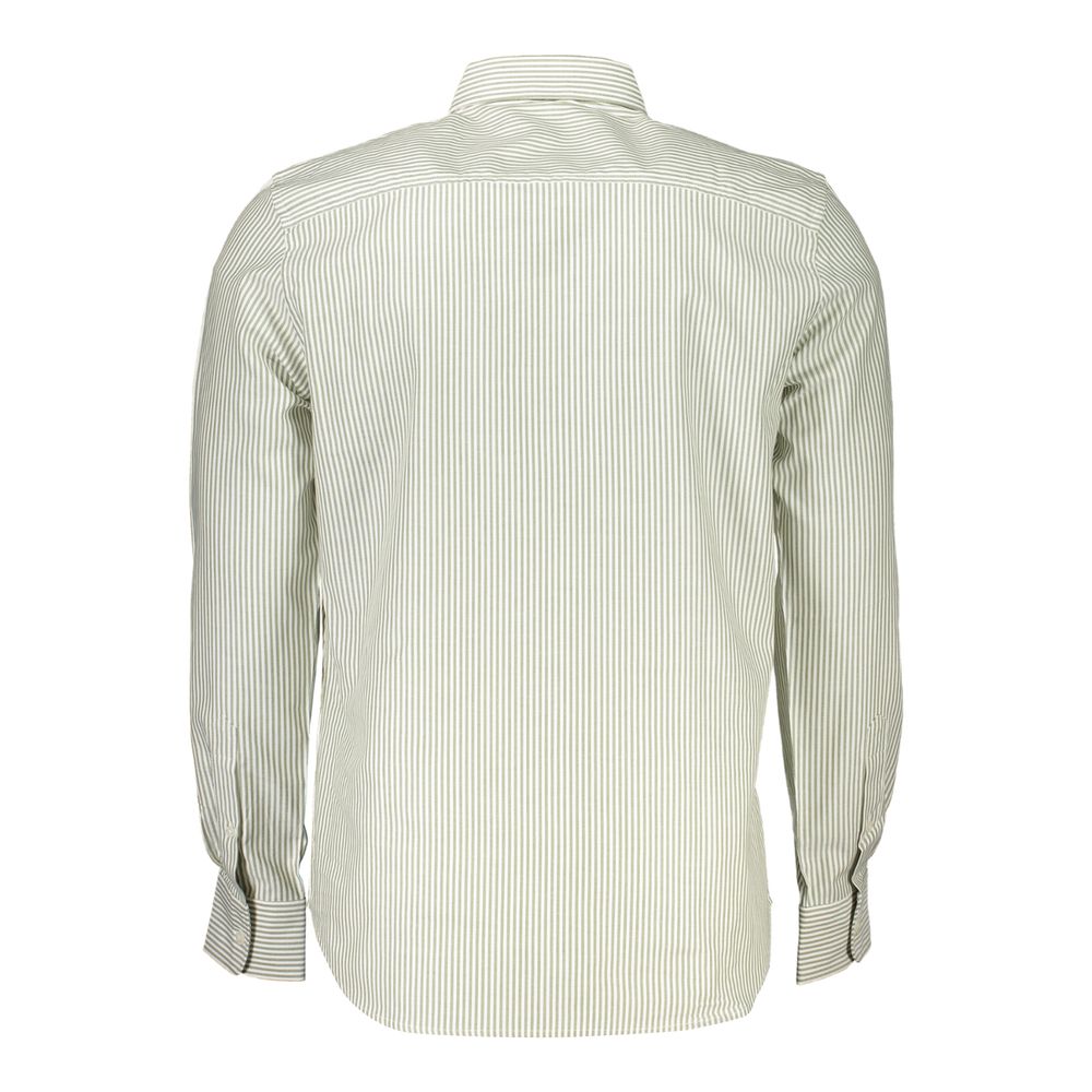 Eco-Friendly Striped Long Sleeve Button-Down Shirt